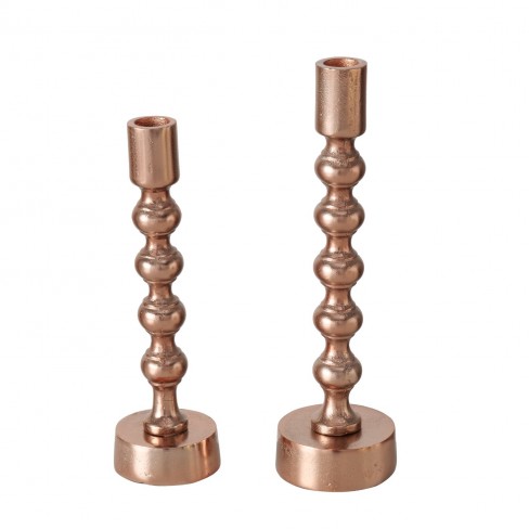 Метален свещник 27см Klisko Rosegold